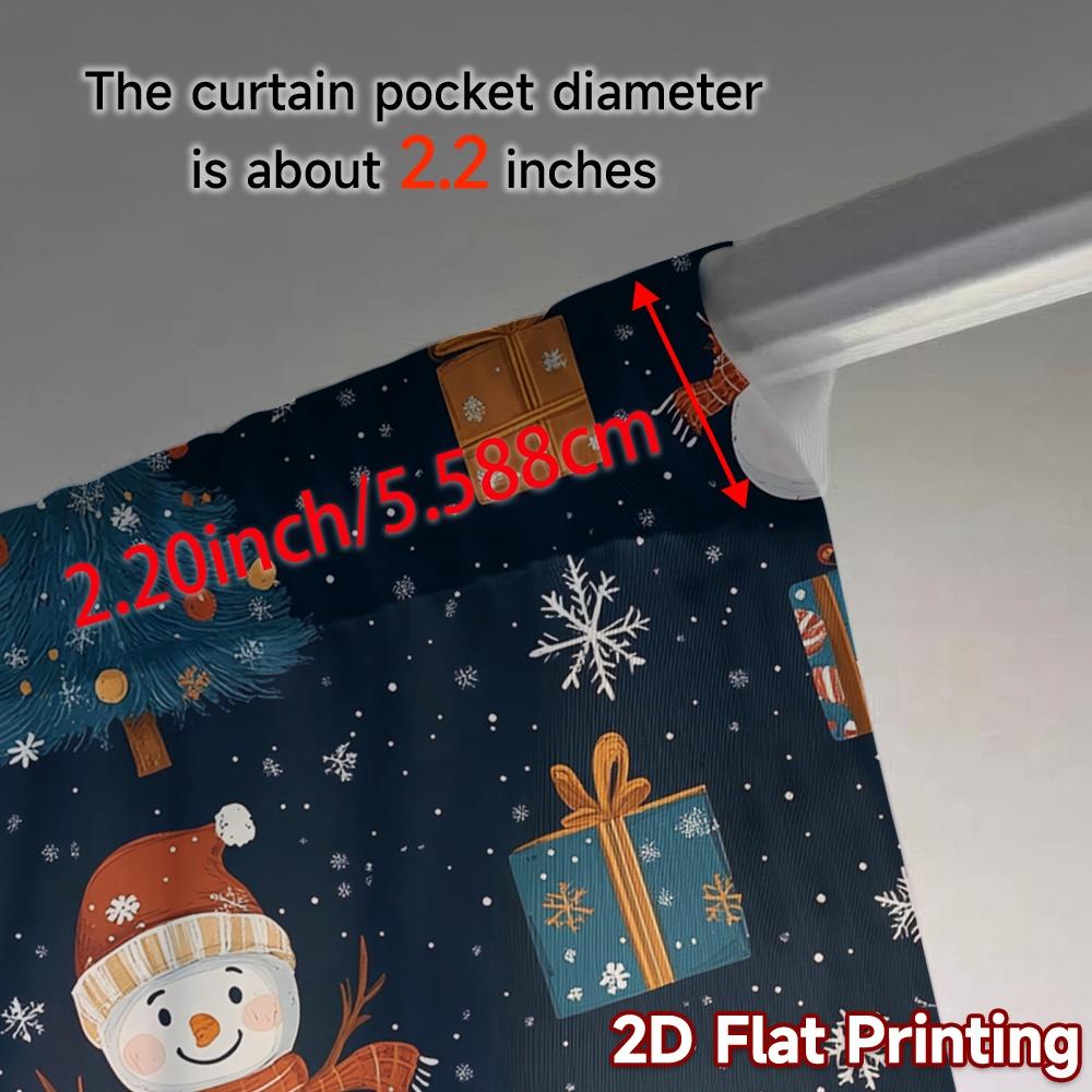 2pcs,Curtains Cute Snowman Christmas Gift (3) Popular Light Filtering Curtains Prints Light Filtering Curtains Decorations