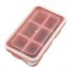 Hassle Ice Cube Maker with 6 Grid Ice Tray and Lid Silicone Ice Cube Box