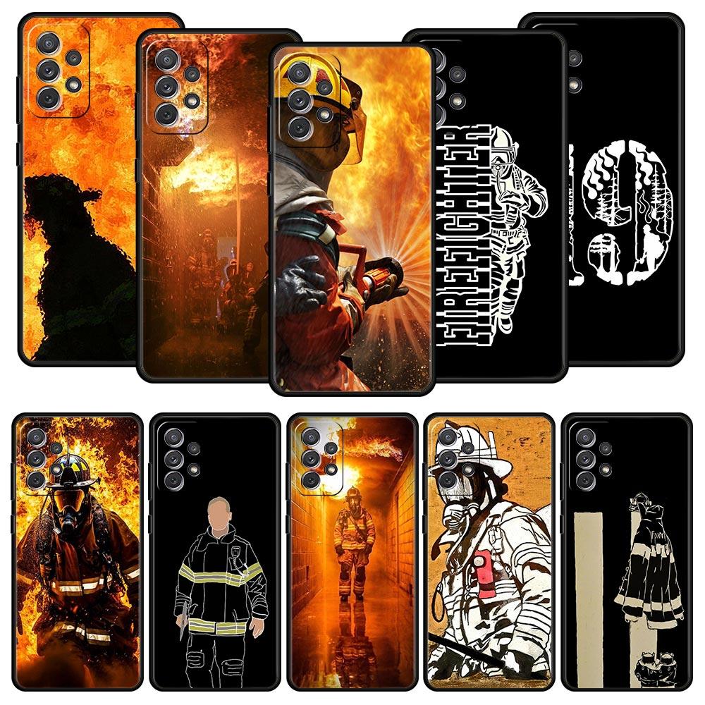 Fireman Firefighter Phone Case for Samsung A51 A71 A21S A12 A11 A15 A25 A31 A41 A23 A33 A53 A73 A03S A05S A13 5G A35 A55 Cover