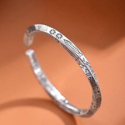 Vintage Stainless Steel Bangle For Men Women Mobius Twisted Cuff Bracelet