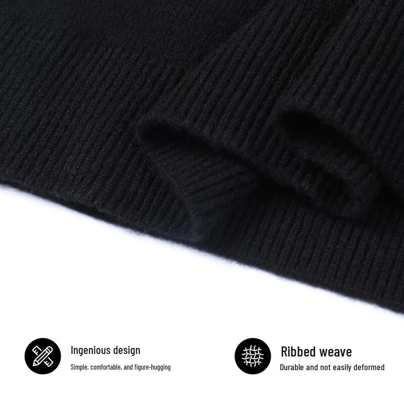 SNOWFLYING Men's Cashmere Blend Round Neck Thick Wool Sweater