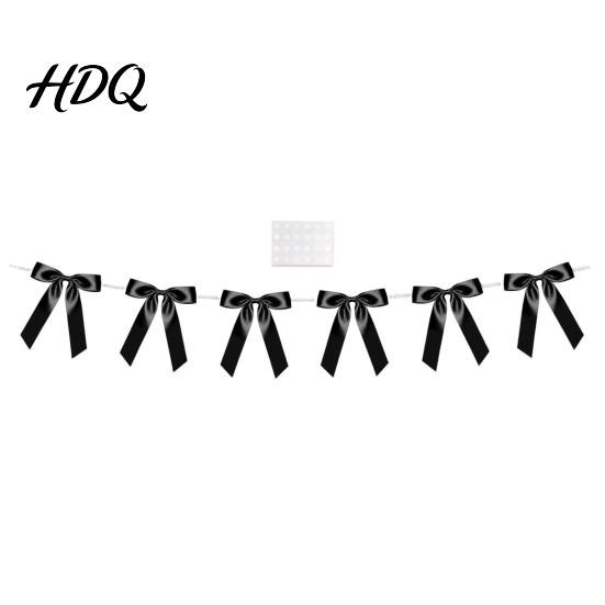 Bridal Shower Photo Props Bow Garland Banner Satin Ribbon Bows with Faux Pearl Chain 2m Bowknot Banner for Wedding Wedding Shower Bachelorette