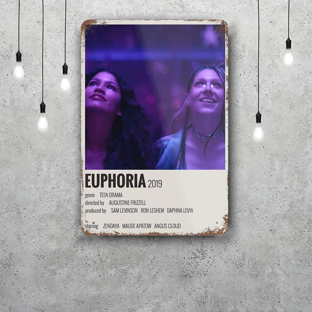 euphoria TV drama Decor Poster Vintage Tin Sign Metal Sign Decorative Plaque for Pub Bar Man Cave Club Wall Decoration