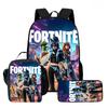 3Pcs Set Kids School Backpack With Lunch Bag & Pencil Bag,Cartoon Fortnite School Bags For Age 5-10,Lightweight For Boys Girls