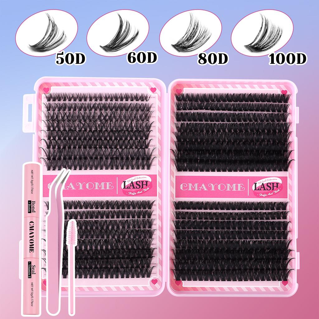 640 Tufts Of D-Curve Single Tufts Of False Eyelashes 10-16Mmdiy Dense Natural Segmented Grafting