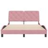 Bed Frame without Mattress Pink 140x200 cm Velvet