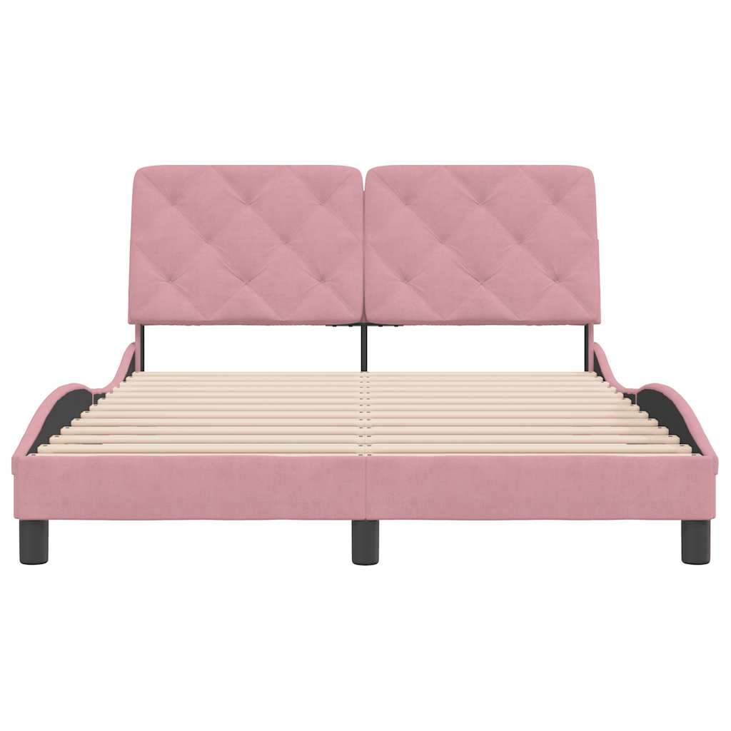 Bed Frame without Mattress Pink 140x200 cm Velvet