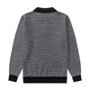 [CHANGE WELL] Men's 2025AW Vintage American Casual Fashion Casual Autumn Clothing Jacquard Knit Long Sleeve Polo Shirt (BLACK, XL)