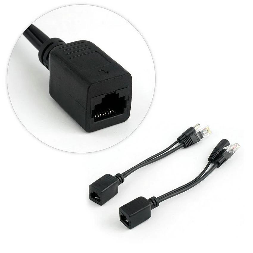 10pcs(5pair) POE Splitter POE Switch POE Cable Adapter Tape Screened 5V 12V 24V 48V Power Supply Cable 5.5*2.1mm