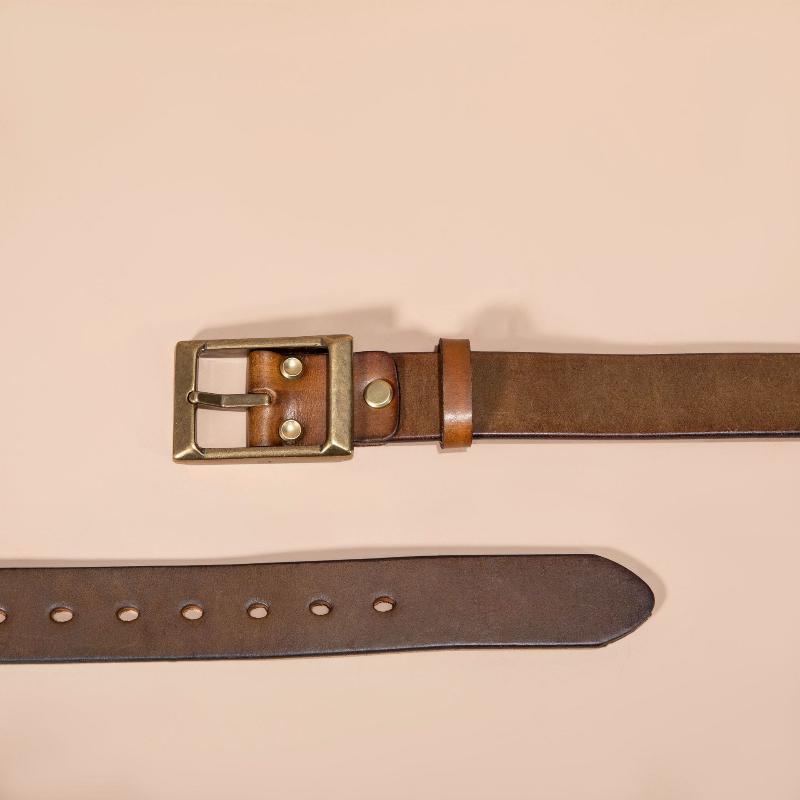 Retro Matte Pure Cowhide Retro Single-layer Belt