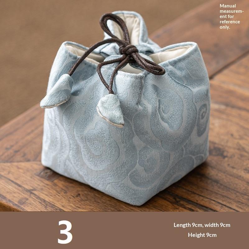 Tea Set Storage Bag Chinese Style Thickened Multi-Functional Teapot Cloth Pouch Protective Portable for Holiday Trips