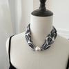 Pearl necklace women's magnetic buckle silk scarf high-end spring and summer new niche wear printed silk scarf scarf