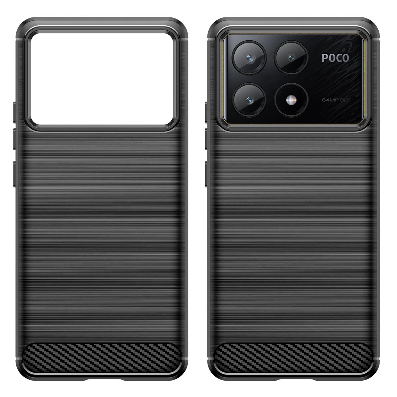 

For Xiaomi Poco X6 Pro 5G/Redmi K70E 5G Case Carbon Fiber Texture Phone TPU Cover Black