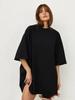2025 Spring And Summer Cotton T-shirt Solid Colour Short-sleeved Female Loose Large Version Youthful Woman Clothes