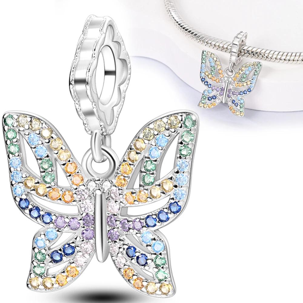 Original Charmscopper Dreamy Colorful Butterfly Pendants Fit Charms Platabracelets For Women Jewelry Making Fine Gifts
