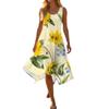 Women's Casual Sleeveless Floral Print Dress Scoop Neck Irregular Hem Mid-Length Summer Dress Lightweight Comfortable Fabric