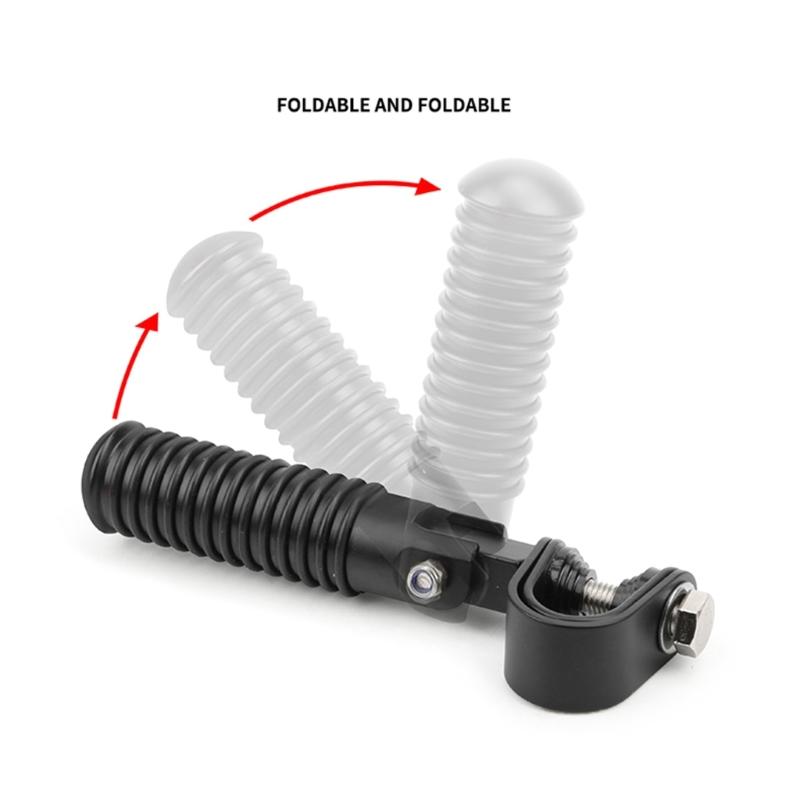 1 Pair Motorcycle Foot Pegs Aluminum Foot Pegs for 1''-1.2" Crash Bar U Clamp Foldable Footpegs Universal Footrest Mount