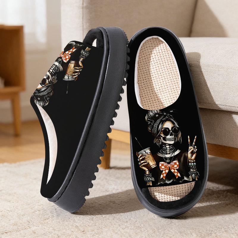 Exclusive Cartoon Linen Cotton Slippers: Unisex Couples  Spring-Summer-Autumn Footwear 44-45