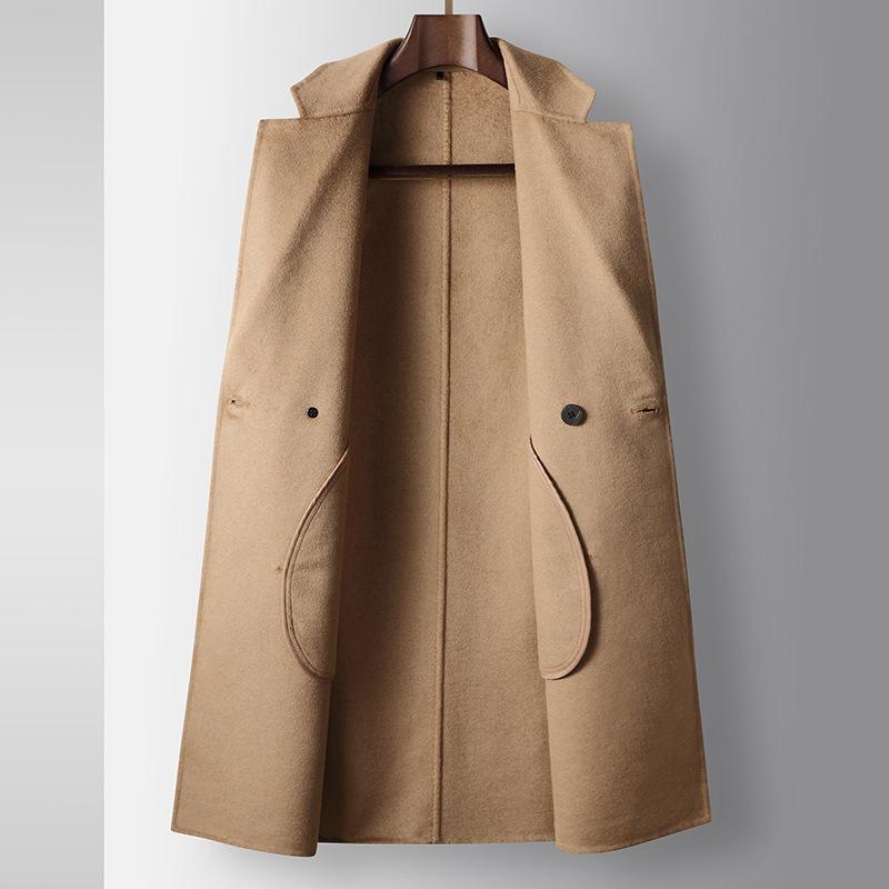 Осенне-зимняя двусторонняя шерстяная куртка ручной работы для среднего и молодого возраста — фото 3