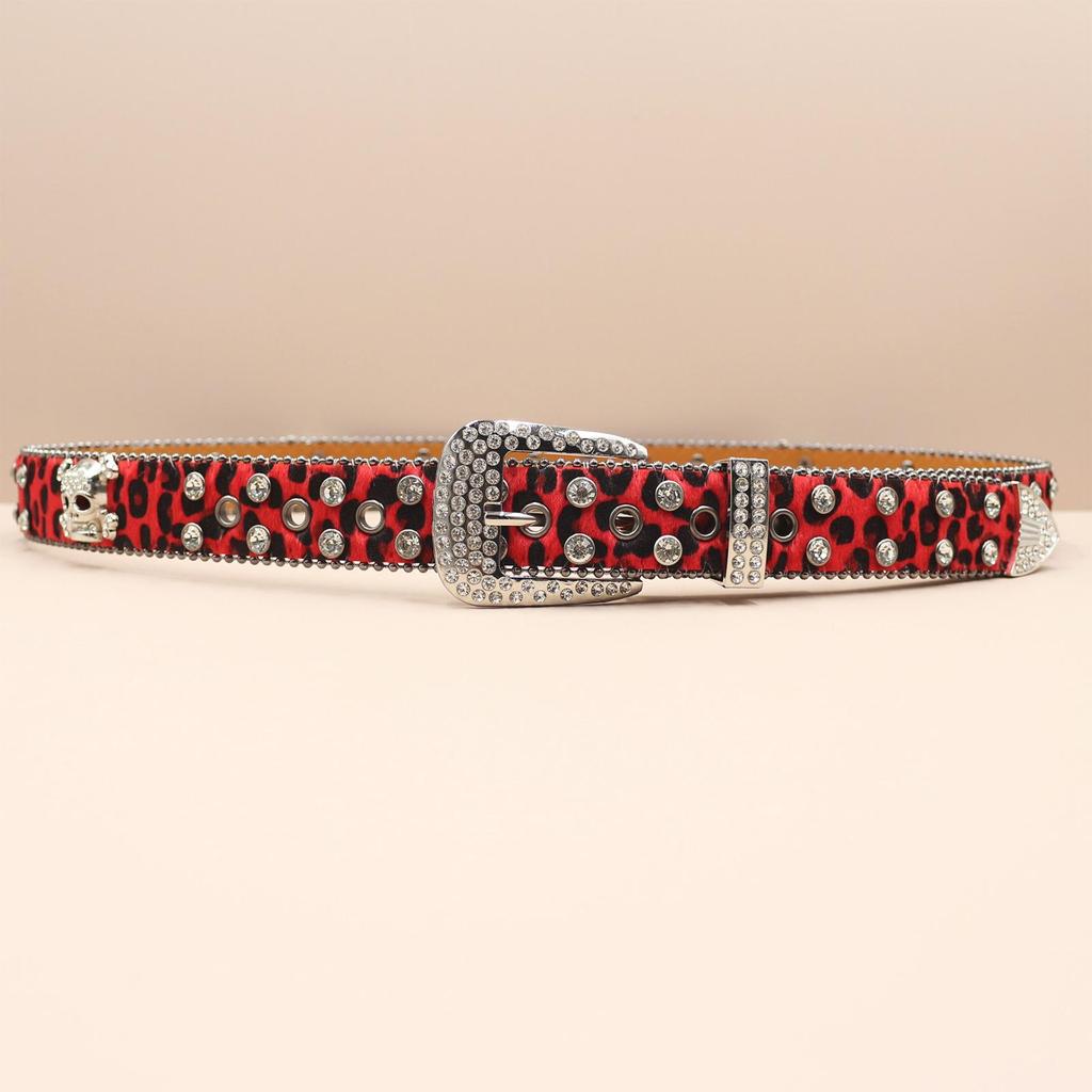 European-American Skull Rhinestone Punk Belt - Unisex Fashion Accessory