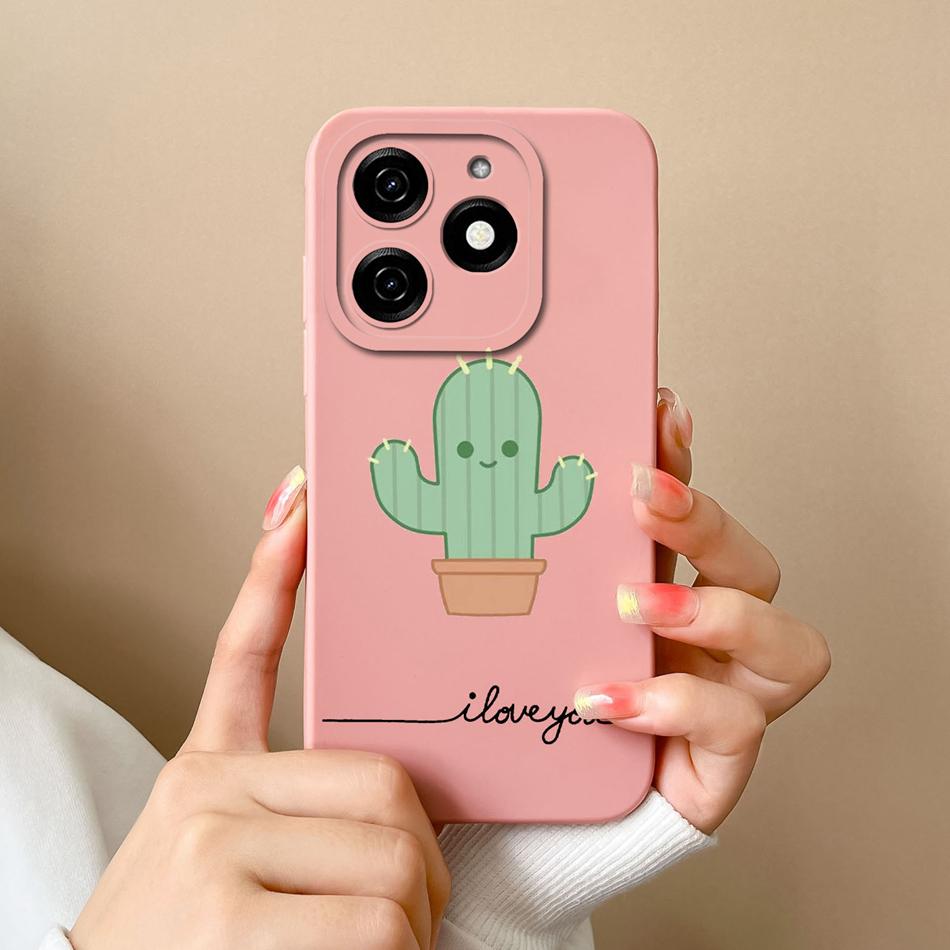 Case For Tecno Spark 20 20C Astronaut Soft Liquid Silicone Lens Protection Durable Back Cover For Tecno Spark20 20 C Phone Shell