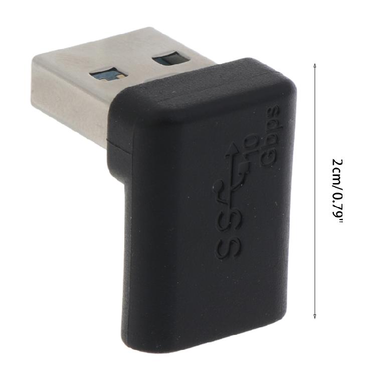 90 Degree Right Angled USB C Female To USB 3.0 Male Adapter For Laptop Charger
