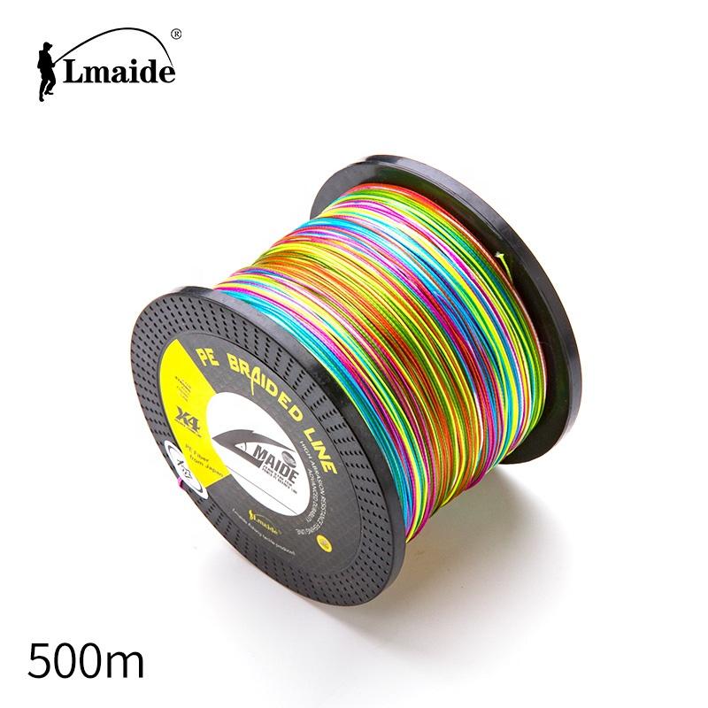 Lmaid's New 500-Meter 4-Strand 10m 1 Color PE Braided Fishing Line Highly Durable Super Strength for River Lake Stream Fishing
