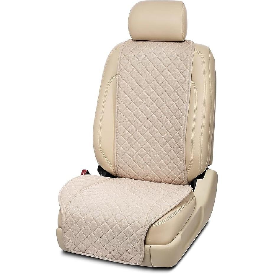 

Льняной чехол IVICY для автомобилей — мягкий и; Дышащие передние чехлы премиум-класса с нескользящей защитой, универсальные, подходят для большинства автомобилей, фургонов, внедорожников, BEIGE WS LN