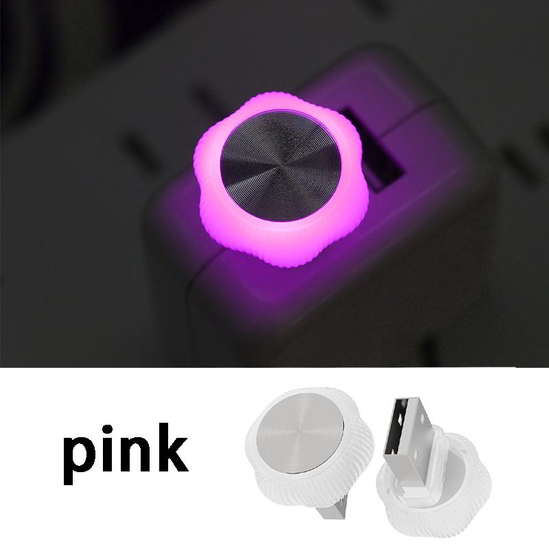 New Car USB Atmosphere Light Universal  wire-free LED car breathing light, mini decorative flower-shaped colorful night light