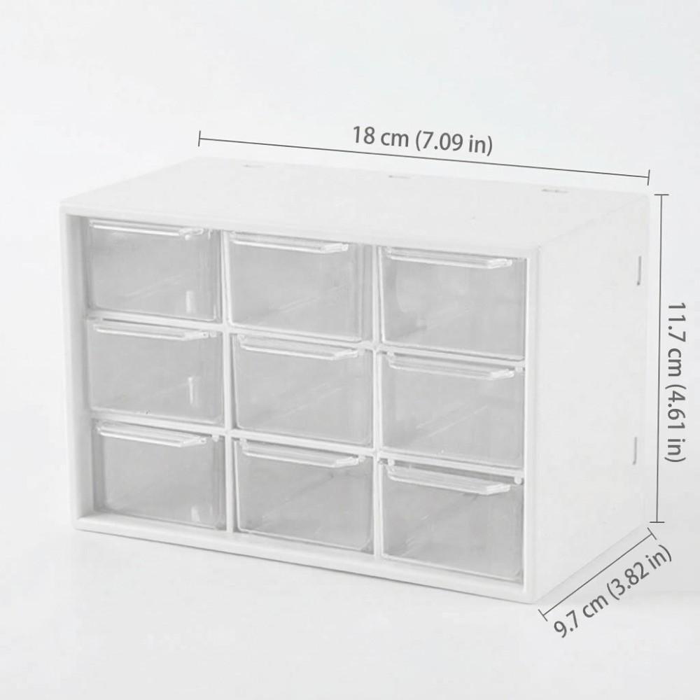 White Desktop Organizers Nine Square Grid Storage Case Desk Organization Box  Office Use