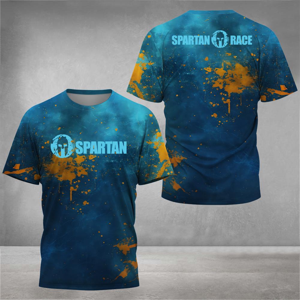 Męski zabawny T-shirt z nadrukiem liter 3D, casualowy T-shirt z okrągłym dekoltem i krótkim rękawem, modna odzież wojownika spartańskiego, T-shirt do sportów outdoorowych