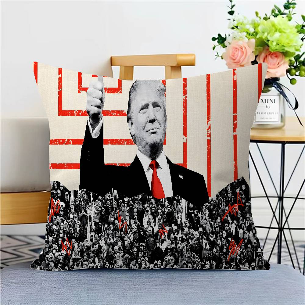 2025 Donald T-Trump Poszewka na poduszkę Dekoracja domu Sofa do salonu Dostosowana