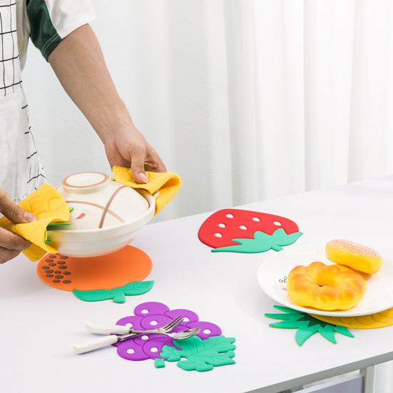 Heat Insulation Round Fruit Shape Placemat Table Cup Mat for Home