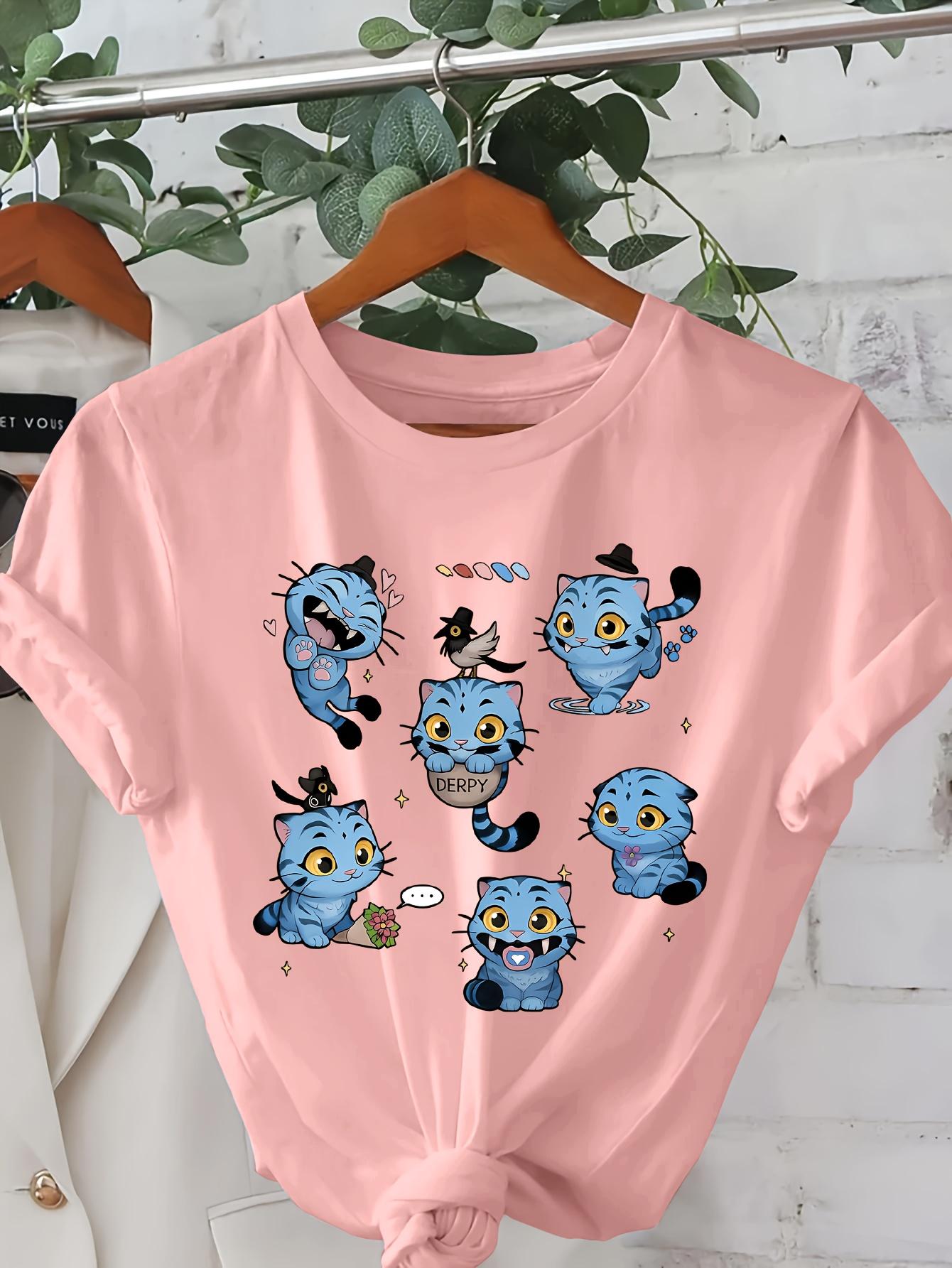 

Женская милая футболка с графикой аниме-демона-охотника и тигра, пастельно-розовая, милая футболка дрессировщика монстров, легкий летний топ для поклонников аниме XL