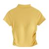 Women's Slim High Collar Short Sleeve T-Shirt with Chest Pads