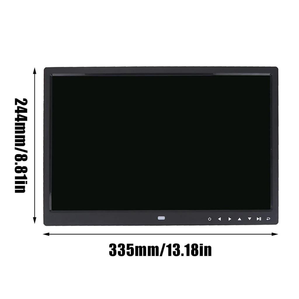 15" HD-Bildschirm Touch-Taste Digitaler Bilderrahmen Wecker MP34 Movie Player (Schwarz)