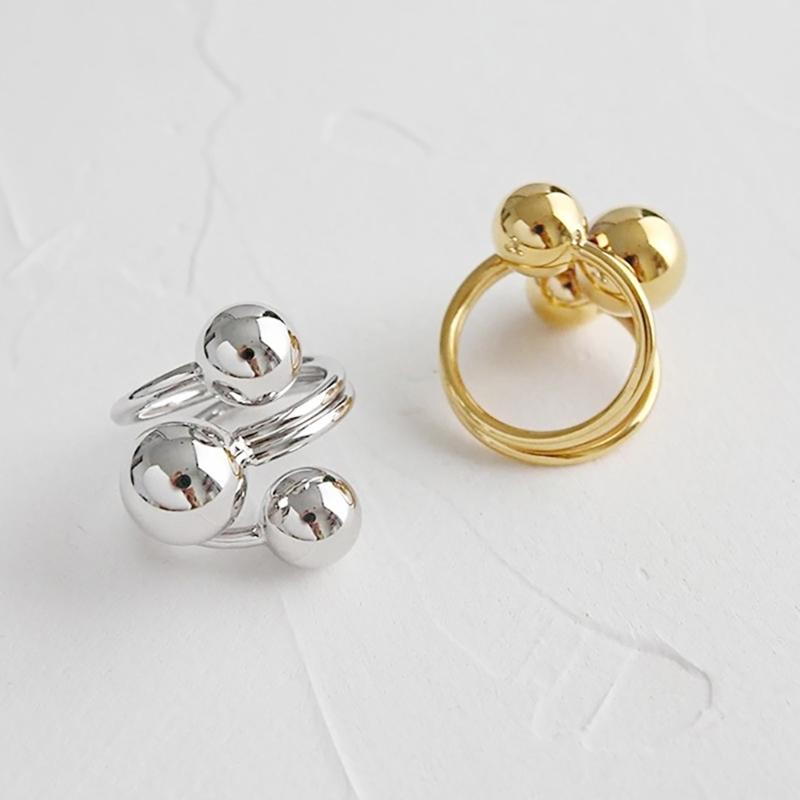 Verstellbare Ringgröße mit glänzender Kugel Offener Fingerring für Männer und Frauen Stilvoller Schmuck für Party und Alltag