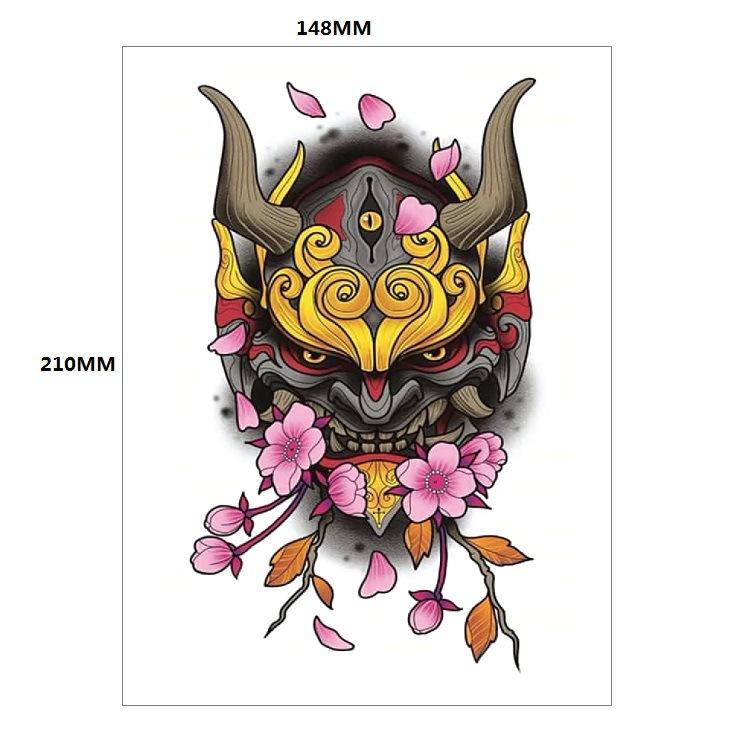 Traditionelle schöne Frau Charakter Tränen Geisha Farbe Wasser Transfer Blume Arm Anti-Real Tattoo Aufkleber Tattoo