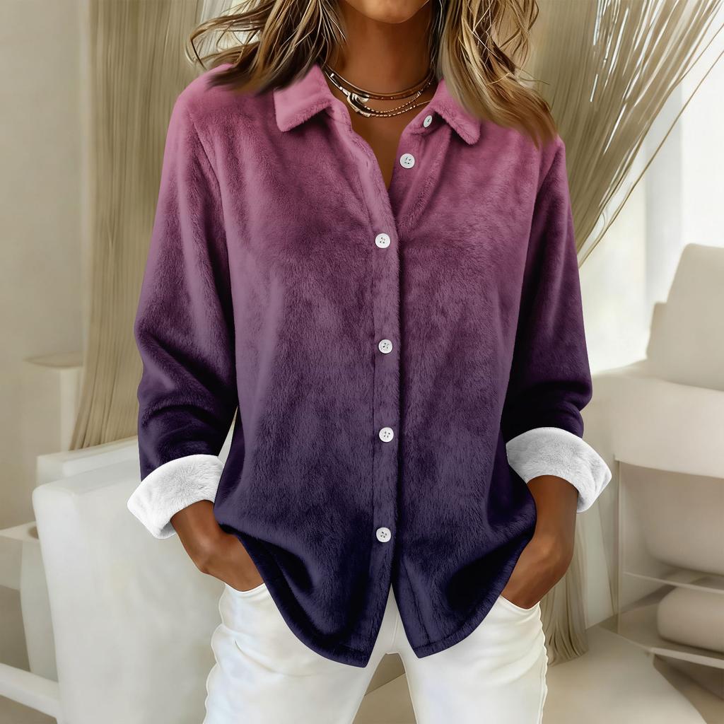 Women's Shirt Blouse Print Button Long Sleeve Casual Basic Shirt Collar Regular Top