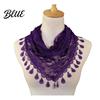 Sheer Lace Triangle Bandana Rose Tassel Scarf for Women Elegant Hollow Floral Women Shawl Versatile Lightweight Head Wrap Parties And Photoshoots