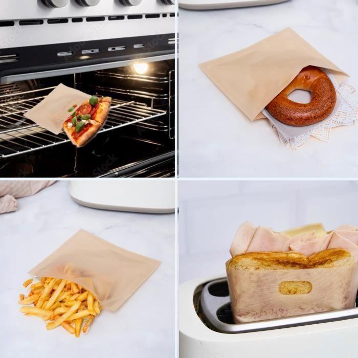 15 Sacs À Pain - RANJI® - Toaster Bag - Sacs À Grille-pain Réutilisables 100 Fois - Anti-adhésif - Température -24°C À 260°C