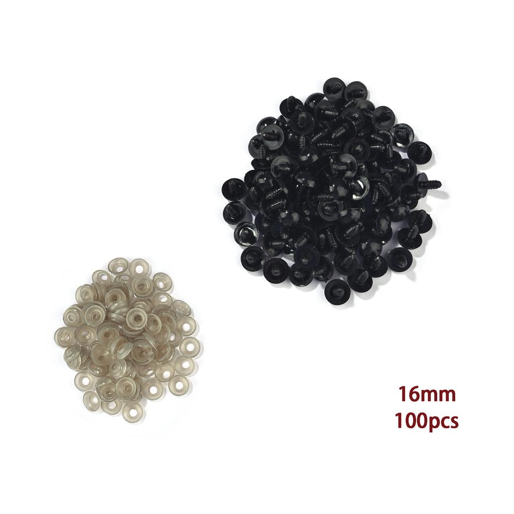 100pcs Black Safety Eyes Plastic Eyeball For Toys Amigurumi Diy Kit Crafts TeddyBear Toy Eye Doll Decoration Accessories 5-20mm