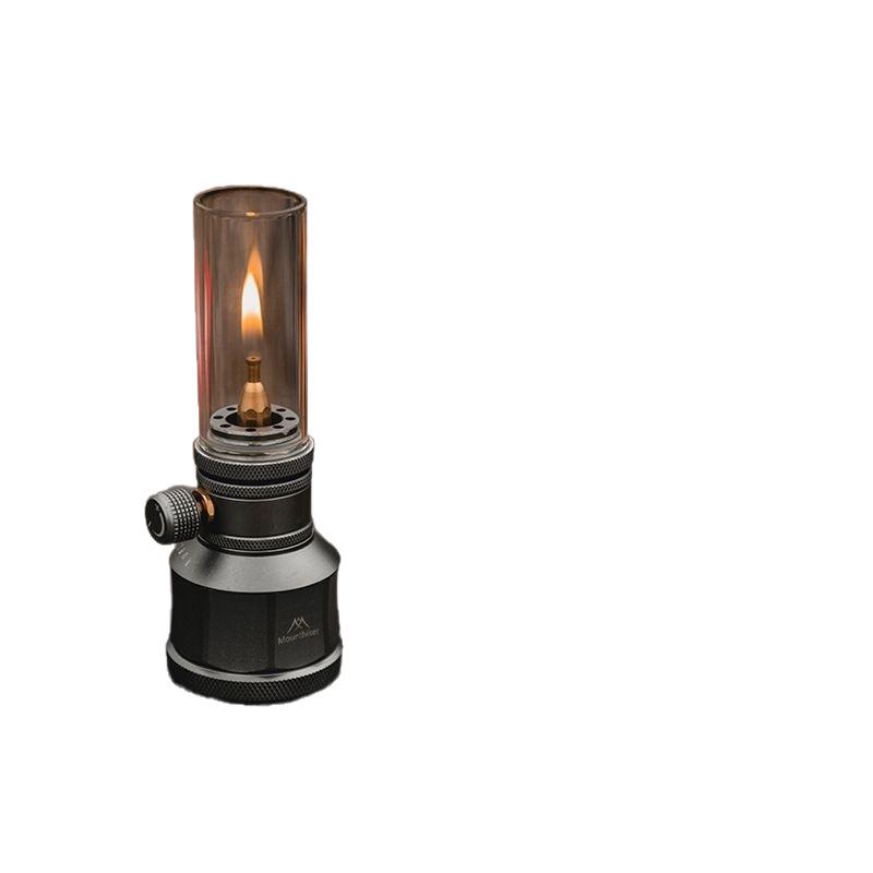 Octagonal Silver Small Gas Camping Lantern Set