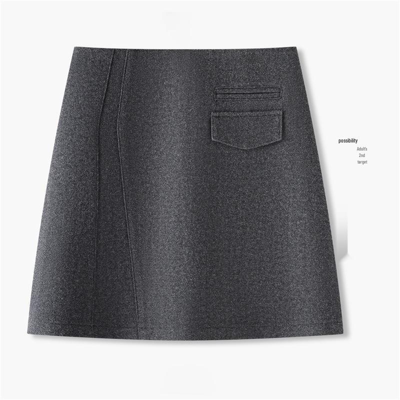 Women s Grey Wool Blend High-Waisted A-Line Skirt - Autumn/Winter 2025 Collection M серый