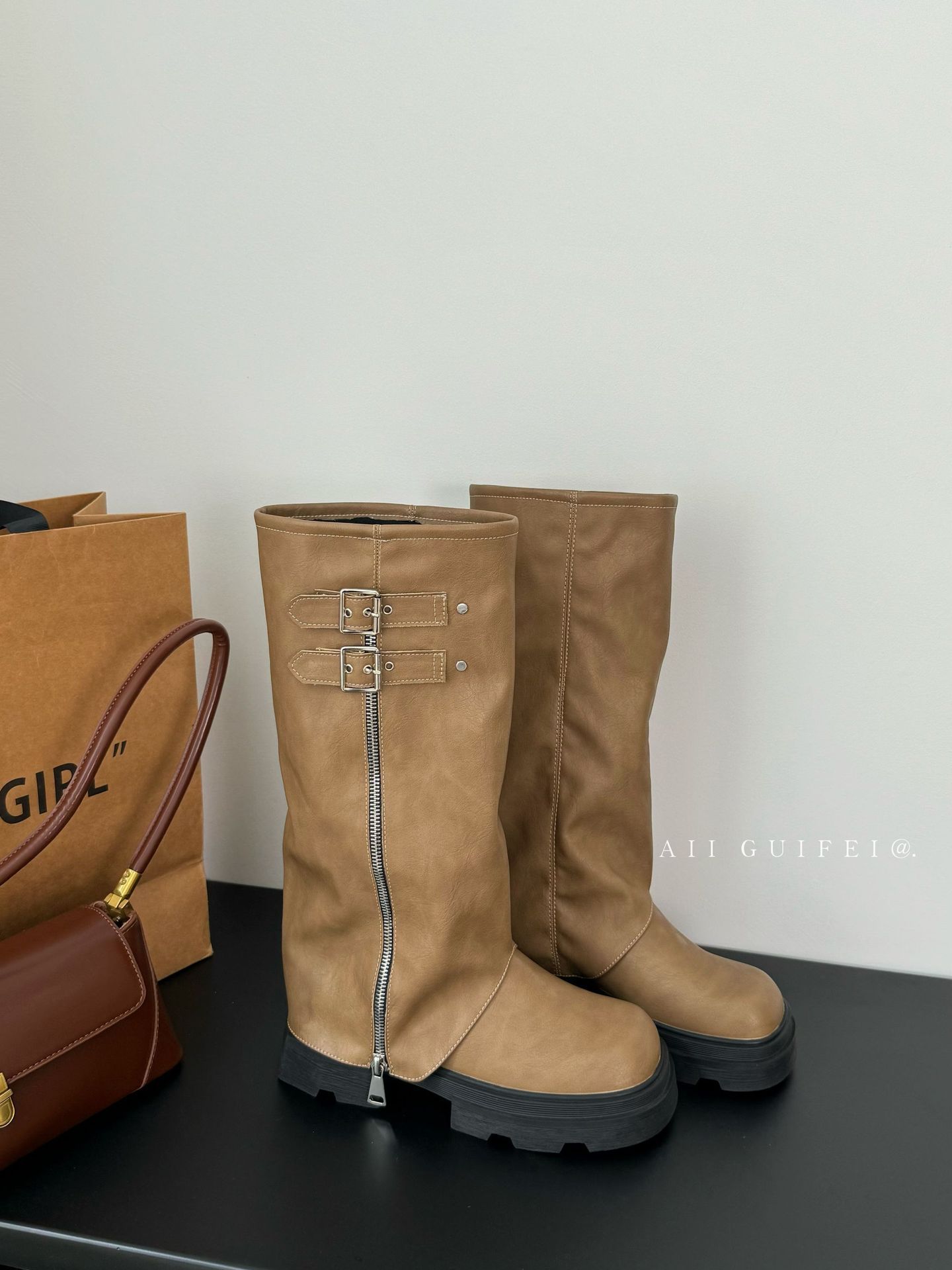 

Европейские и американские ретро-ботфорты до колена на толстой подошве, женские сапоги 2025, новые высокие брюки, рыцарские сапоги 40 хаки