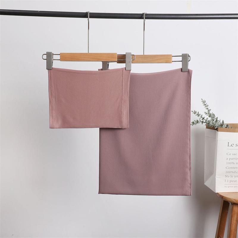 Instant Chiffon Hijab With Undercap Solid Color Basic Stretchy Pullover Headscarf Outdoor Thin Breathable Sunscreen Head Wrap