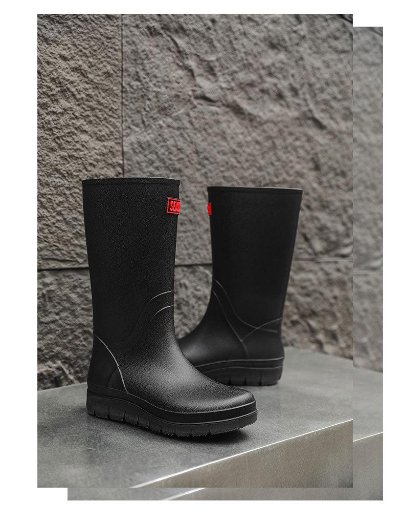 Herren High-Top Wasserdichte Rutschfeste Arbeitsstiefel: Strapazierfähige Gummistiefel für Angeln und Bauwesen