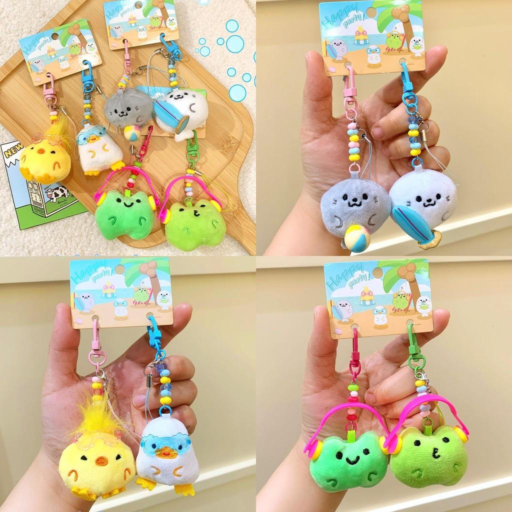 Mini Seagull Frog Plush Pendant Hanging Charm Marine Animal Bag Decoration Doll