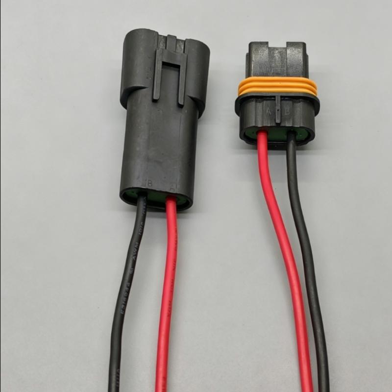 2 Pin Way Automotive Electronic Fan Electrical Socket With Wires Car Wire Cable Connectors For 12034269/12033769/12103172