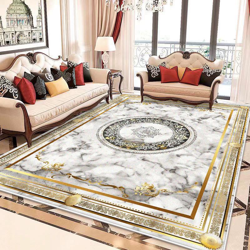 White Marble Large Living Room Rugs Luxury Home Decoration Fluffy Plush Bedroom Carpet Lounge Cloakroom Non-slip Soft Floor Mat